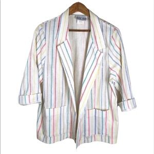 Vintage Colorful Rainbow Striped Blazer Jacket